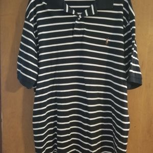 Black striped polo
